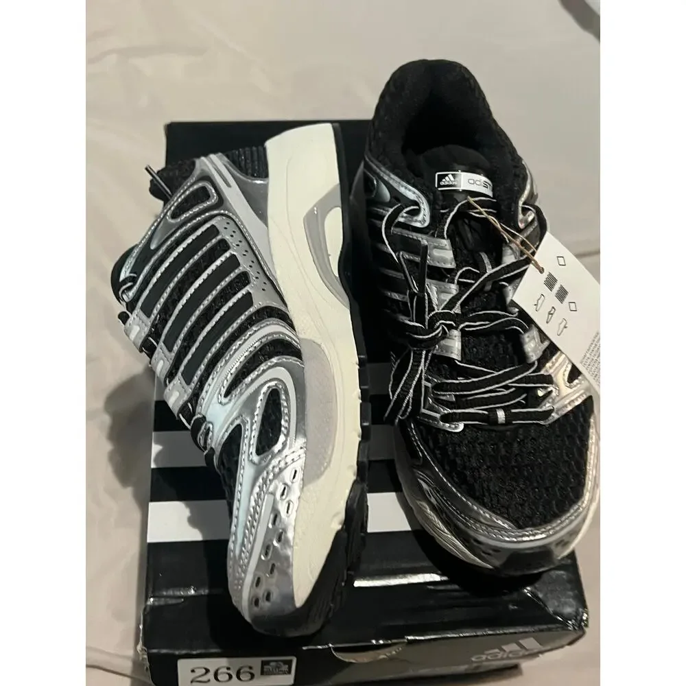 adidas Kids' AdiStar Control 5 Shoes black metallic silver grey KI8733 $110 ret